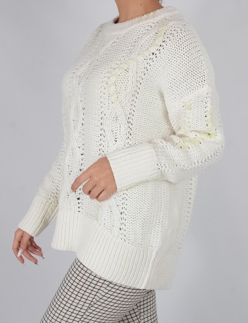 Pulover TRIANGLE, alb, 44/46