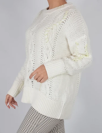 Pulover TRIANGLE, alb, 44/46