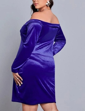 Rochie scurta SHEIN CURVE, albastru, 2XL