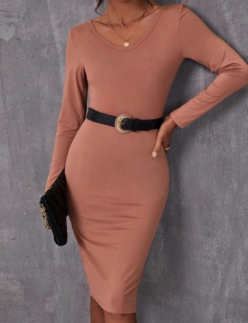 Rochie scurta SHEIN, roz pudra inchis, L