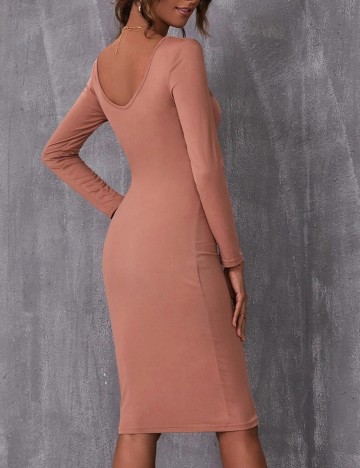 Rochie scurta SHEIN, roz pudra inchis, L