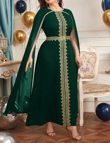 Rochie lunga SHEIN CURVE, verde, 1 XL