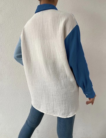 Camasa SHEIN, albastru, L