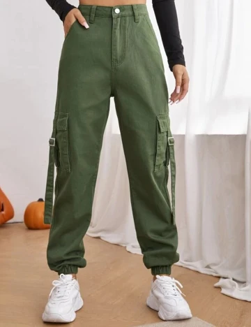Pantaloni SHEIN, verde, L