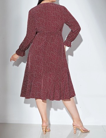 Rochie Medie SHEIN CURVE, grena, 2XL